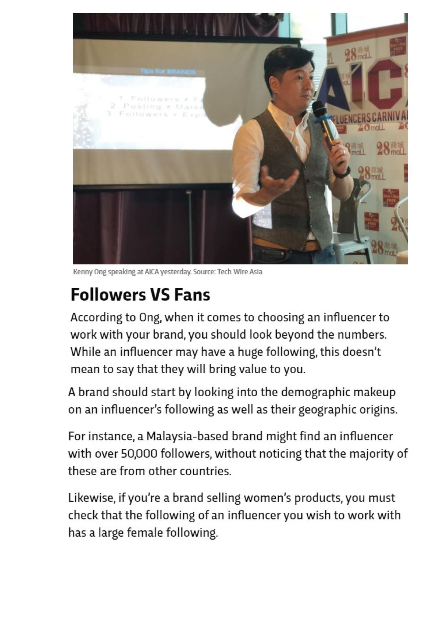 What should brand consider when working with influencers by TechWire Asia